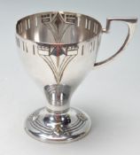 EARLY 20TH CENTURY JUGENDSTIL ART NOUVEAU SILVER PLATE CUP
