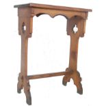MID 20TH CENTURY OAK GOTHIC STYLE SIDE TABLE