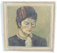 OIL ON BORD PORTRAIT BY MYRTLE GOULDEN