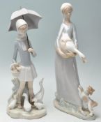 TWO RETRO VINTAGE LLADRO CERAMIC PORCELAIN FIGURINES