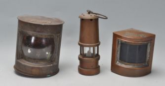 COLLECTION OF SHIPS AND MINERS LIGHTS