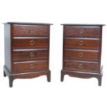 PAIR OF VINTAGE STAG MINSTREL BEDSIDE CHESTS OF DRAWERS