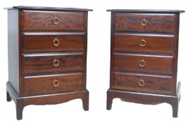 PAIR OF VINTAGE STAG MINSTREL BEDSIDE CHESTS OF DRAWERS