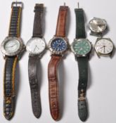 SIX VINTAGE RETRO 20TH CENTURY GENTLEMAN’S WRISTWATCHS