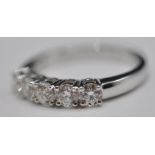 18CT WHITE GOLD 5 STONE DIAMOND RING