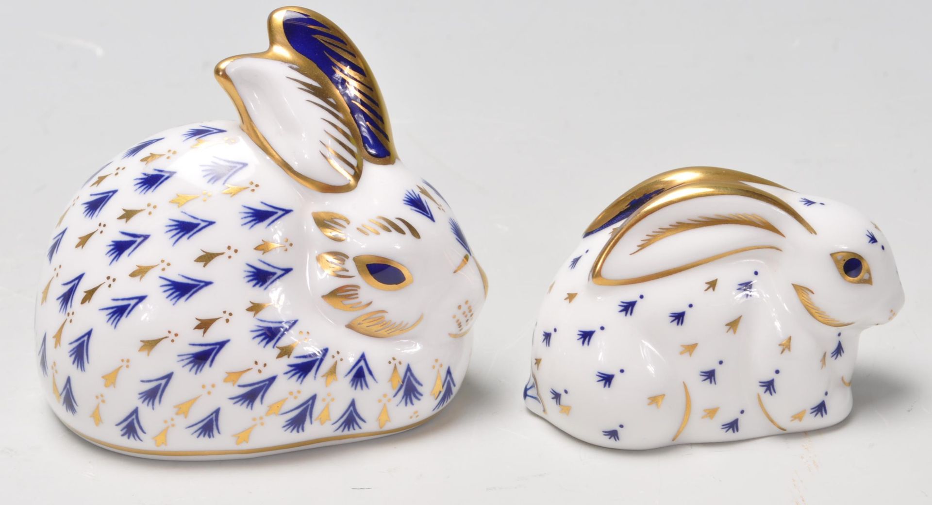 TWO ROYAL CROWN DERBY RABBIT PAPERWEIGHTS WITH GOLD STOPPERS - Image 4 of 7
