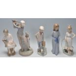 GROUP OF FIVE LLADRO AND NAO CERAMIC FIGURINES