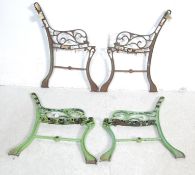 TWO PAIRS OF VICTORIAN INFLUNCE CAST IRON BENCH ENDS