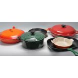 COLLECTION OF ENAMEL LE CREUSET KITCHENWARE