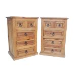 PAIR OF COUNTRY PINE BEDSIDE CHESTS OF DRAWERS