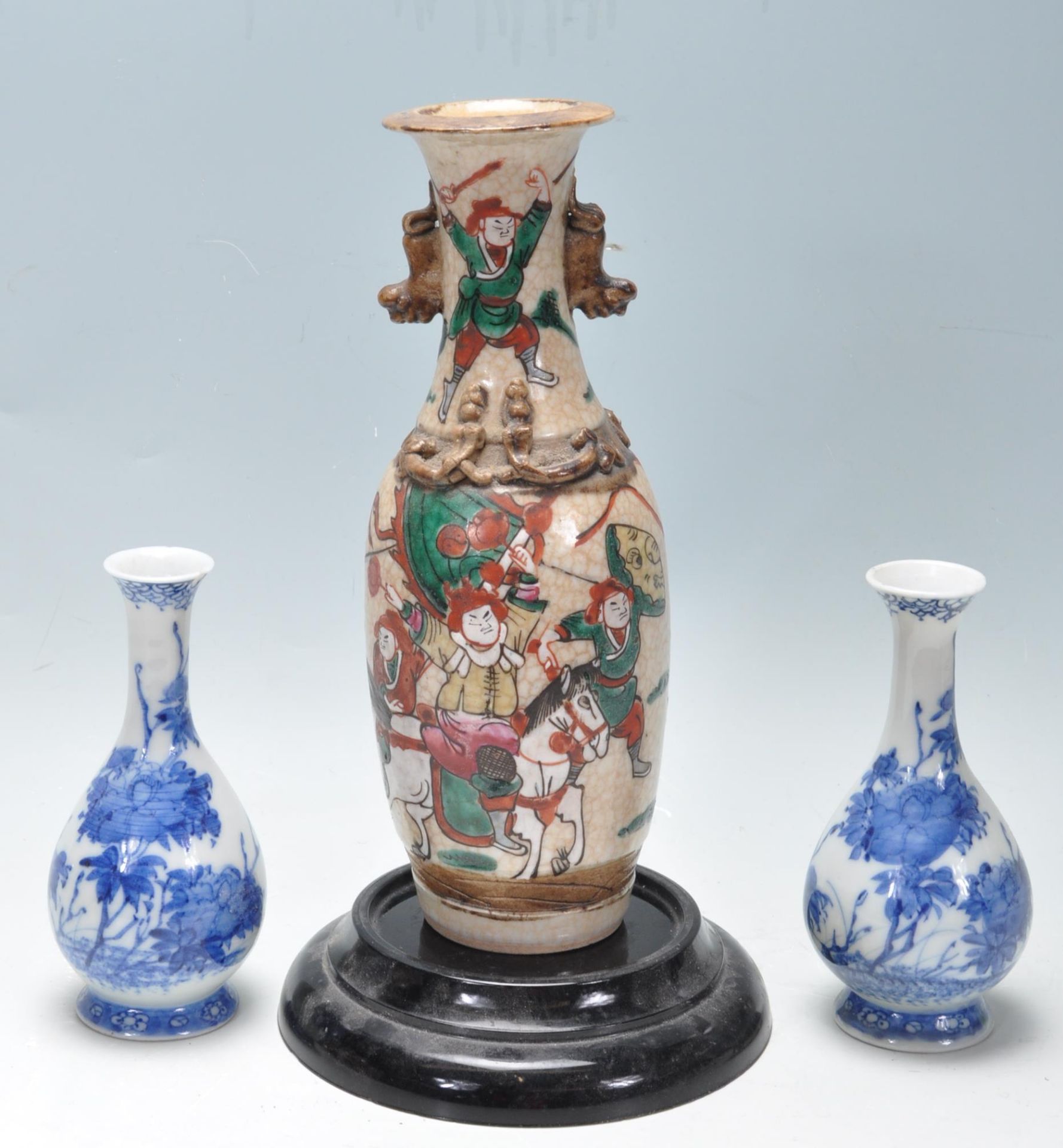 GROUP OF THREE 20TH CENTURY CHINESE ORIENTAL CERAMIC VASES