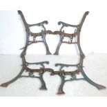 TWO PIARS OF VICTORIN INFLUENCE CAST IRON BENCH ENDS