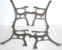 TWO PIARS OF VICTORIN INFLUENCE CAST IRON BENCH ENDS