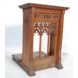 MID 20TH CENTURY GOTHIC OAK CARVED LECTERN STAND