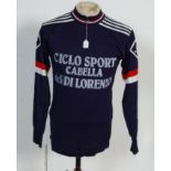 VINTAGE BICYLES AND SPARES - A VINTAGE 1970S DI LORZENZO CYCLING JERSEY.