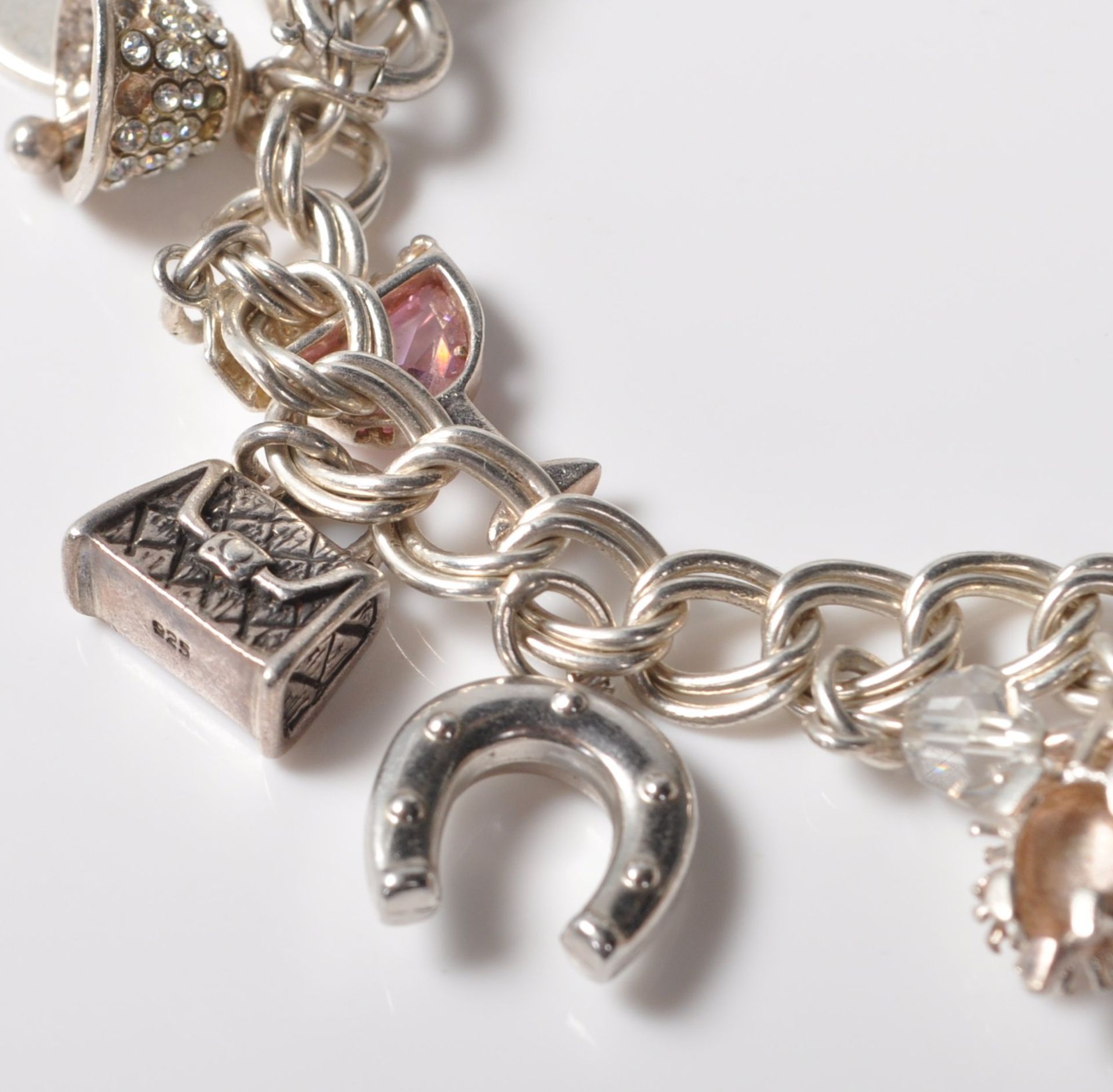 SILVER STAMPED 925 CHARM BRACELET. TOTAL WEIGHT 64 GRAMS. - Image 2 of 8