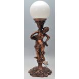 LARGE ART DECO STYLE CAST IRON TABLE LAMP