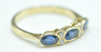 18CT GOLD SAPPHIRE & DIAMOND SEVEN STONE RING