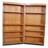 PAIR 6FT VINTAGE LIGHT OAK OPEN WINDOW BOOKCASES