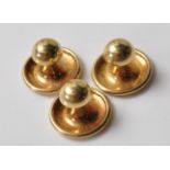 THREE 18CT GOLD COLLAR STUDS