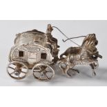 800 SILVER HORSE AND CARRIAGE FIGURINE