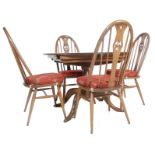 ERCOL - LUCIAN ERCOLANI RETRO VINTAGE DINING TABLE AND CHAIRS