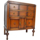 1920'S JACOBEAN REVIVAL OAK TALLBOY / CHEST OF DRAWERS