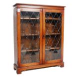 1920'S SOLID GOLDEN OAK LEADED GLASS DISPLAY CABINET