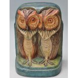 RARE EARLY 20TH CENTURY ARTS AND CRAFTS COMPTON POTTERY OWL BOOKEND