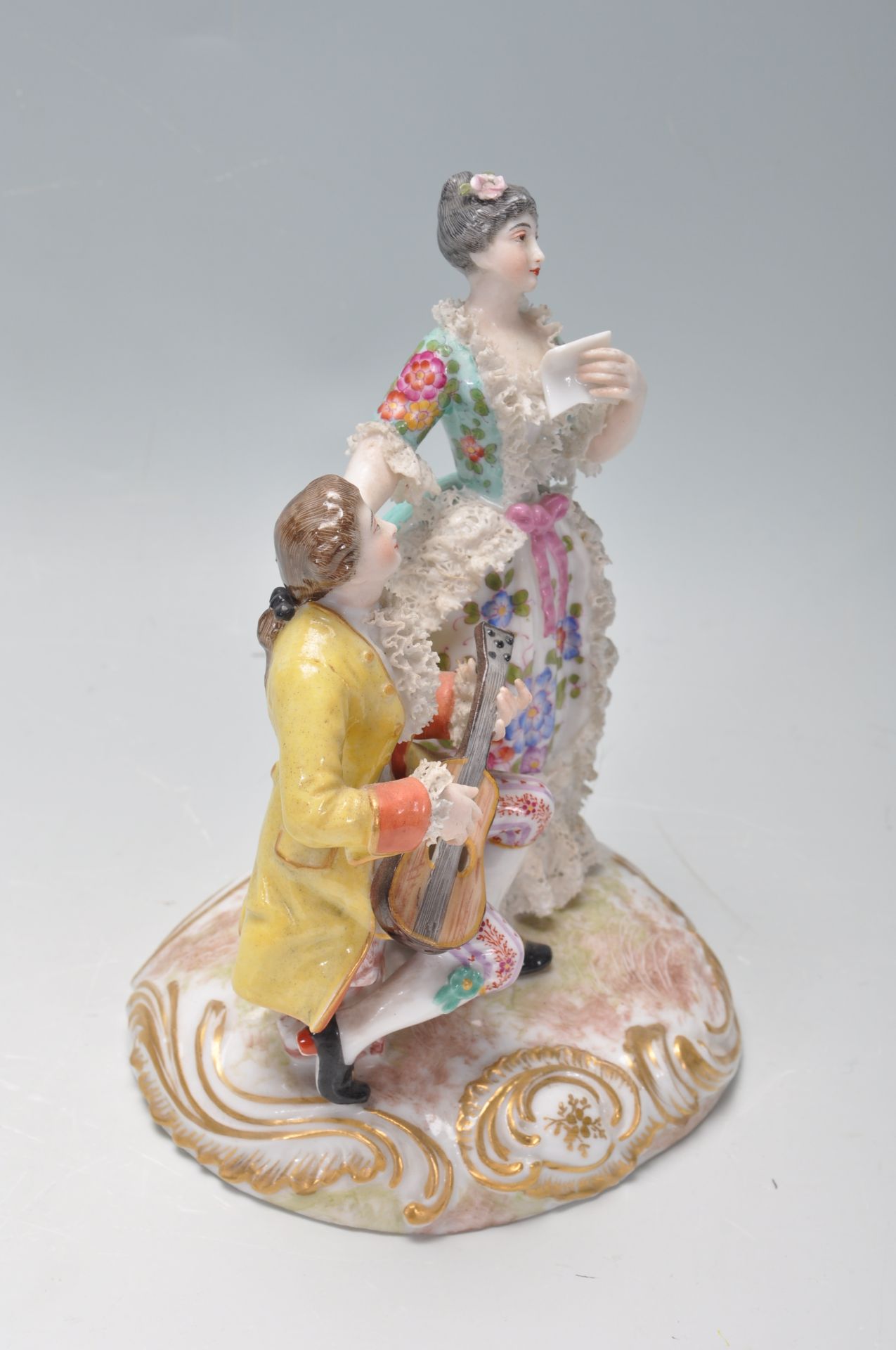 A 20TH CENTURY MEISSEN DRESDEN COUPLE FIGURINE - Image 8 of 9