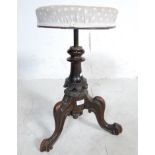 19TH CENTURY VICTORIAN MAHOGANY REVOLVING PIANO STOOL