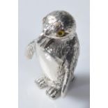 VINTAGE STYLE STERLING SILVER PIN CUSHION IN THE FORM OF A PENGUIN.