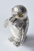 VINTAGE STYLE STERLING SILVER PIN CUSHION IN THE FORM OF A PENGUIN.