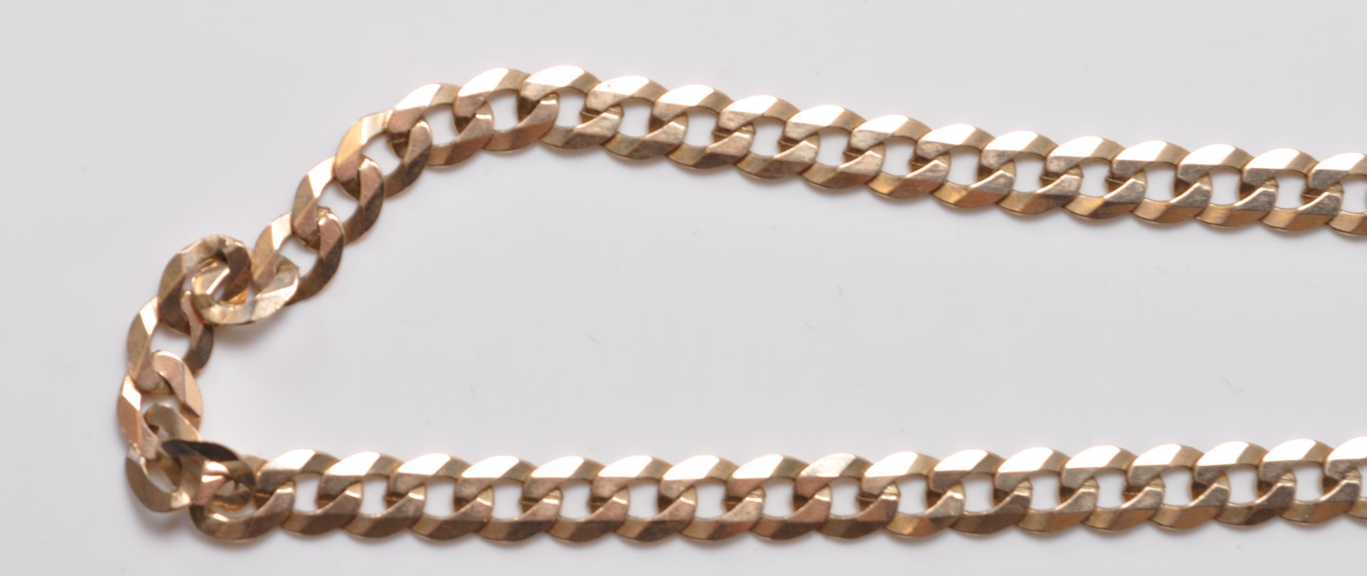 9CT GOLD FLAT LINK NECKLACE - Image 2 of 5