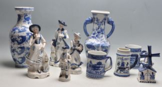 LARGE QUANTITY OF BLUE AND WHITE CERAMIC WARE / FI