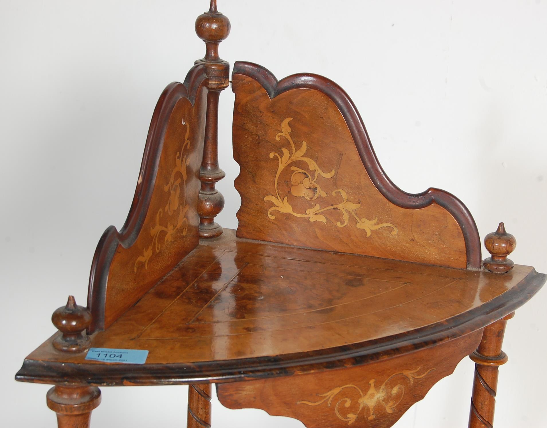 19TH CENTURY VICTORIAN WALNUT ETAGERE AND CENTRE T - Image 3 of 9