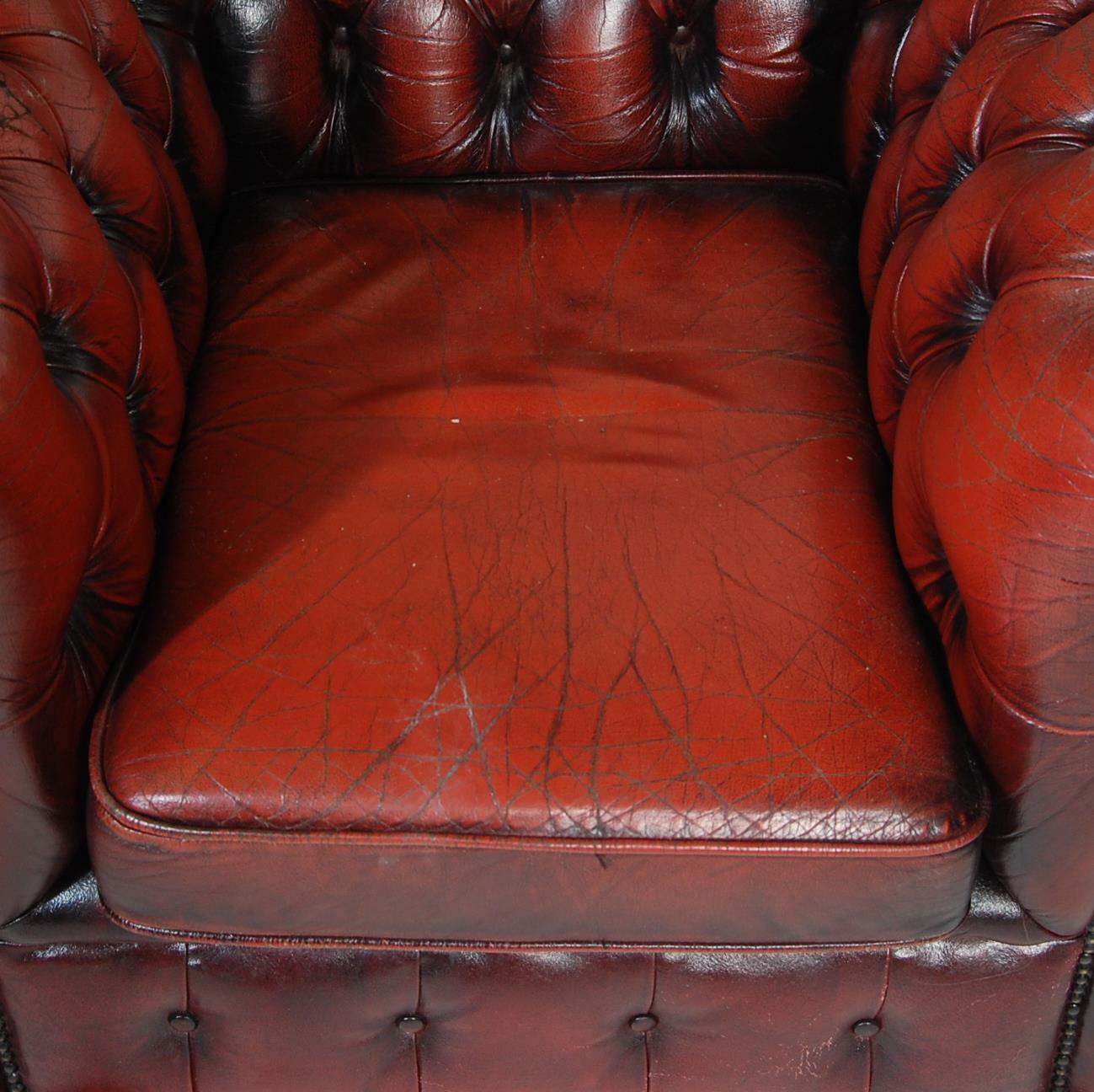 GROUP OF OXBLOOD LEATHER CHESTERFIELD ARMCHAIRS - Image 2 of 10