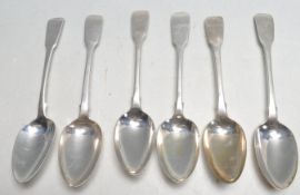 SIX 19TH CENTURY ANTIQUE FIDDLE PATTERN SPOONS