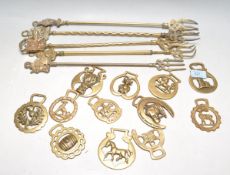 COLLECTION OF EARLY 20TH CENTURY HORSES BRASSES AN