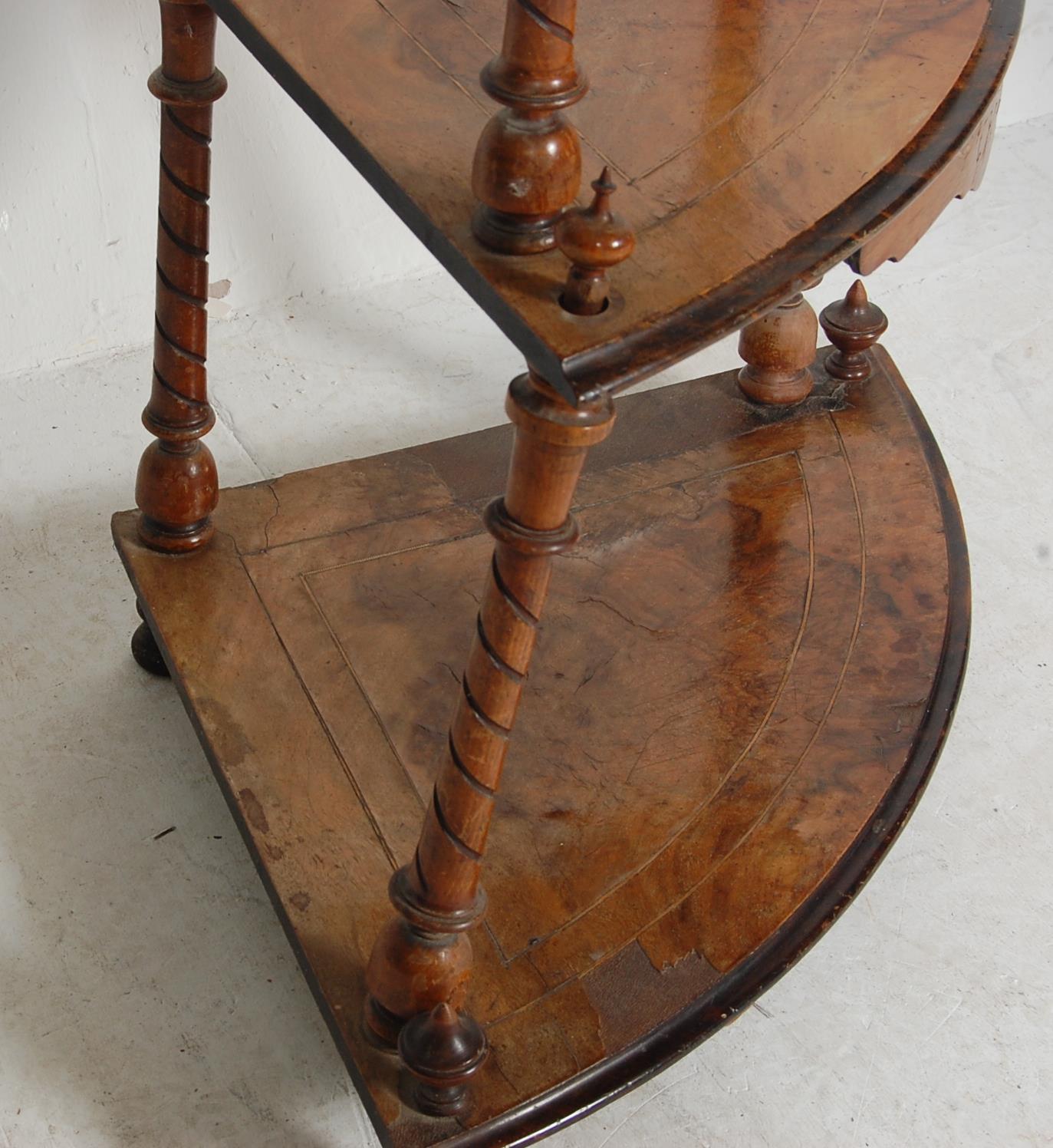 19TH CENTURY VICTORIAN WALNUT ETAGERE AND CENTRE T - Image 6 of 9