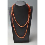 CORAL AND 9CT GOLD BEADED NECKLACE