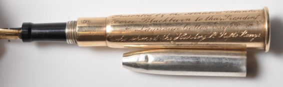 ANTIQUE GOLD AND SILVER RIFLE PRESENTATION PEN