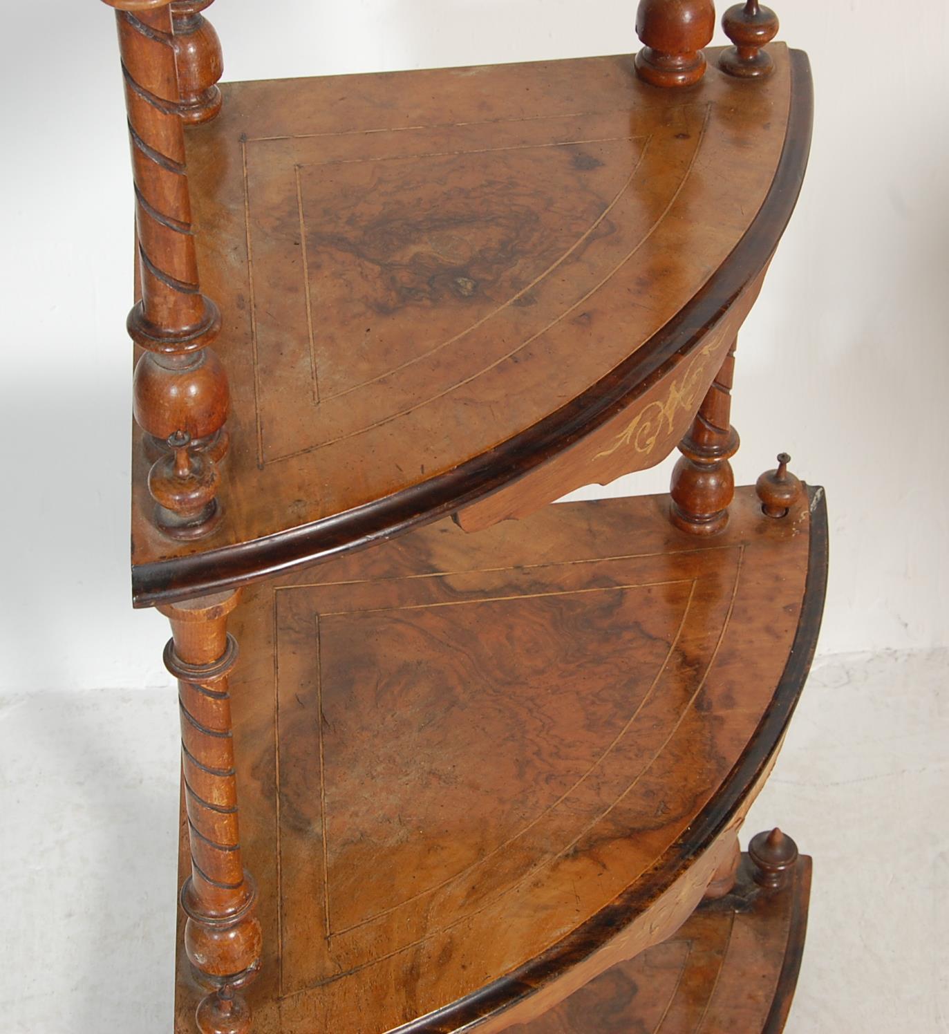 19TH CENTURY VICTORIAN WALNUT ETAGERE AND CENTRE T - Image 4 of 9