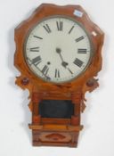 19TH CENTURY WALNUT CASED DROP DIAL STATION CLOCK