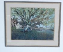 WENDY L STEVENSON 1950 - 2003 ANDEAN GEESE PASTEL