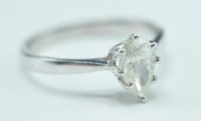 18CT WHITE GOLD PEAR SHAPED DIAMOND LADIES RING