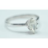 18CT WHITE GOLD PEAR SHAPED DIAMOND LADIES RING