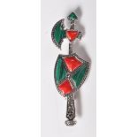 SILVER AND ENAMEL SCOTTISH STYLE BROOCH