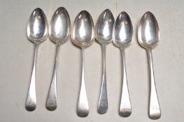 SIX 19TH CENTURY ANTIQUE SILVER BASTING SPOONS