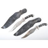 TWO INDIAN CEREMONIAL DRESS KUKRI STYLE KNIVES